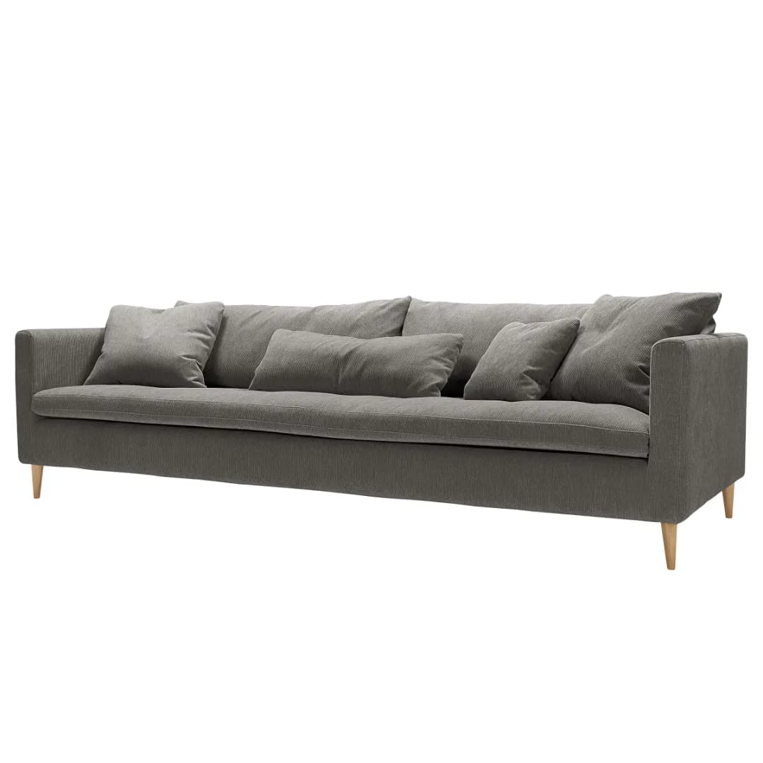 3-Sitzer Sofa Grau Cordstoff Moran 270cm Modern | Grau