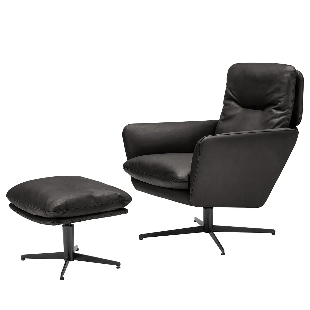 Studio Copenhagen Drehsessel Anila mit Hocker | Schwarz