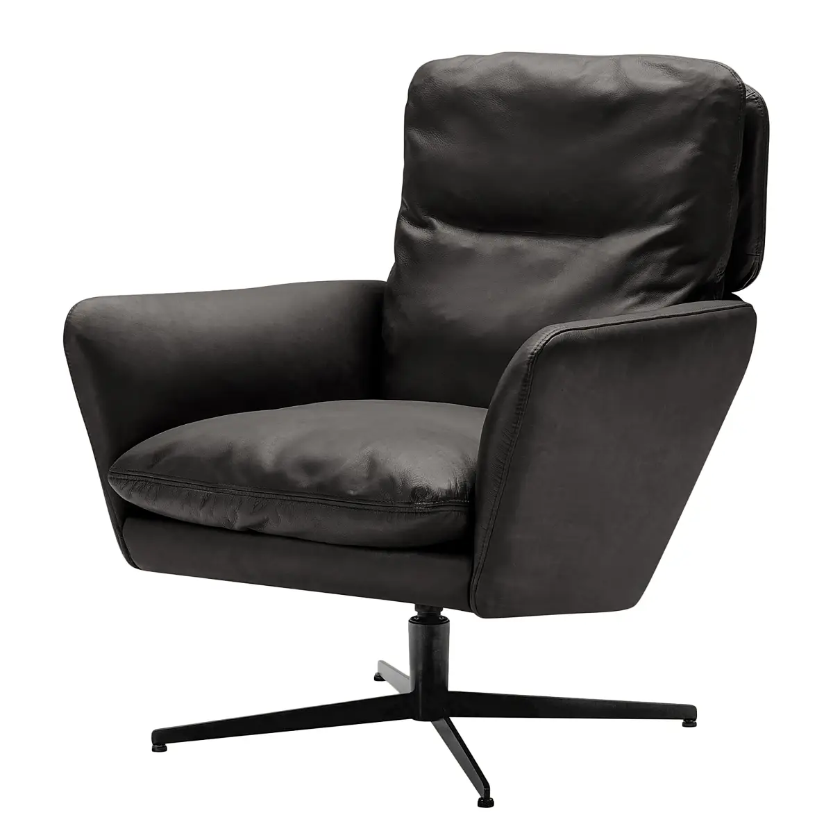 Studio Copenhagen Drehsessel Anila mit Hocker | Schwarz