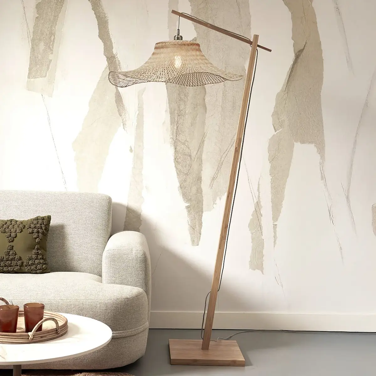 GOOD&MOJO Stehleuchte Ibiza | Beige