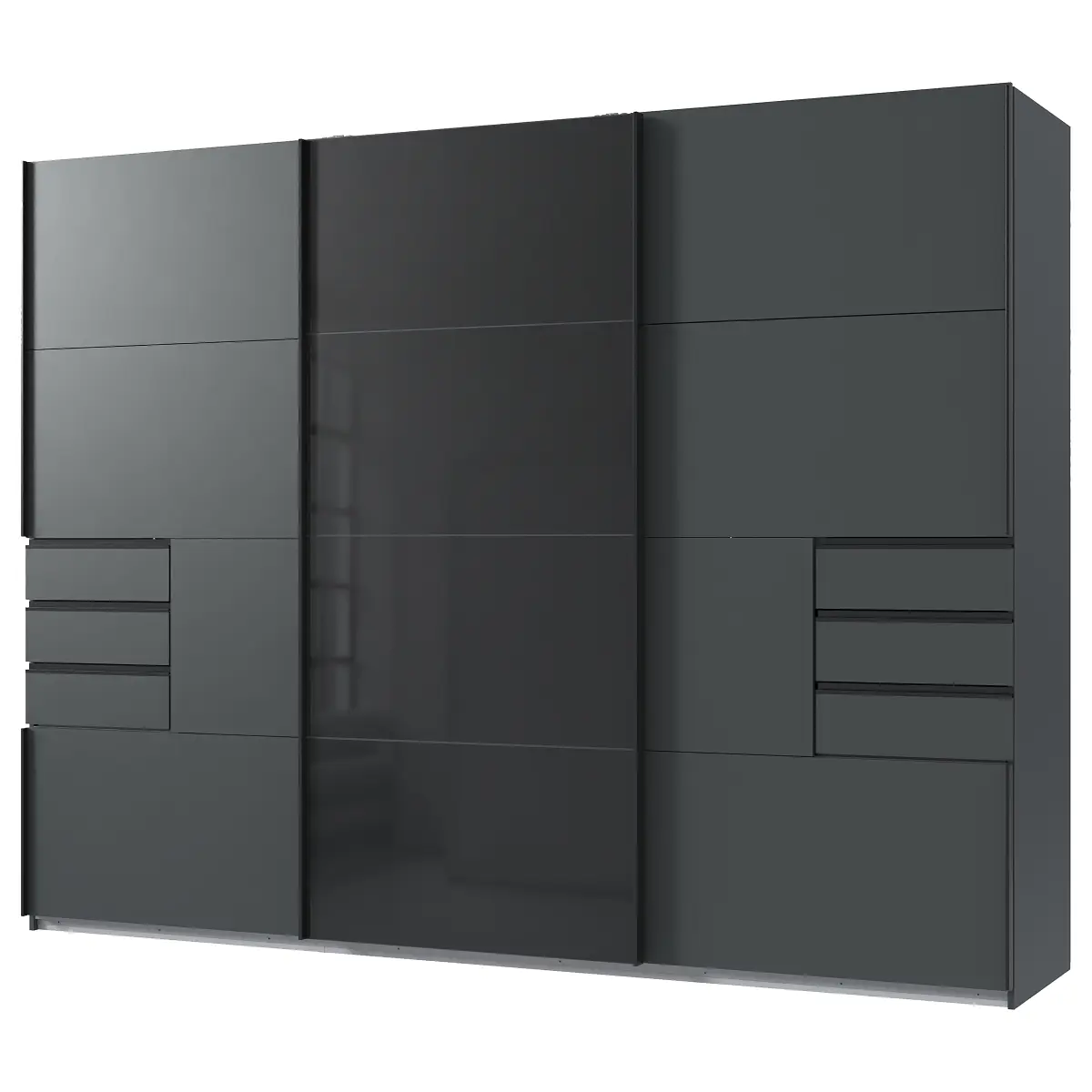 Wimex Schwebetürenschrank Tilburg 270cm Grau/Graphit | Grau
