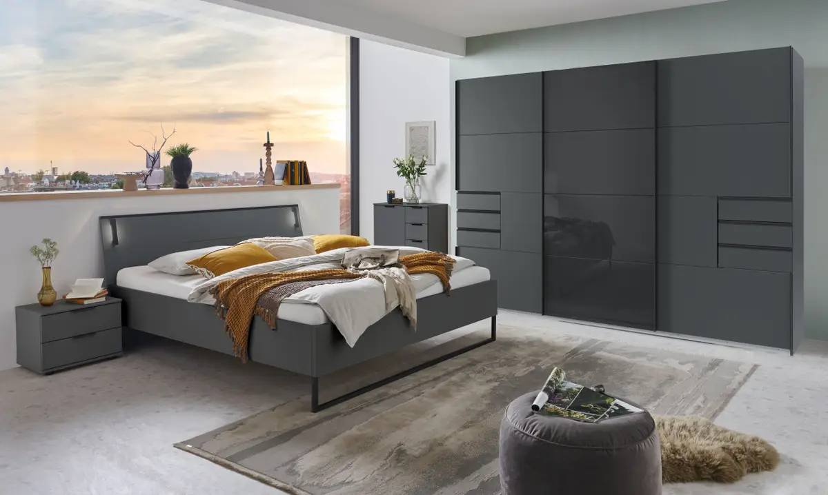 Wimex Schwebetürenschrank Tilburg 270cm Grau/Graphit | Grau