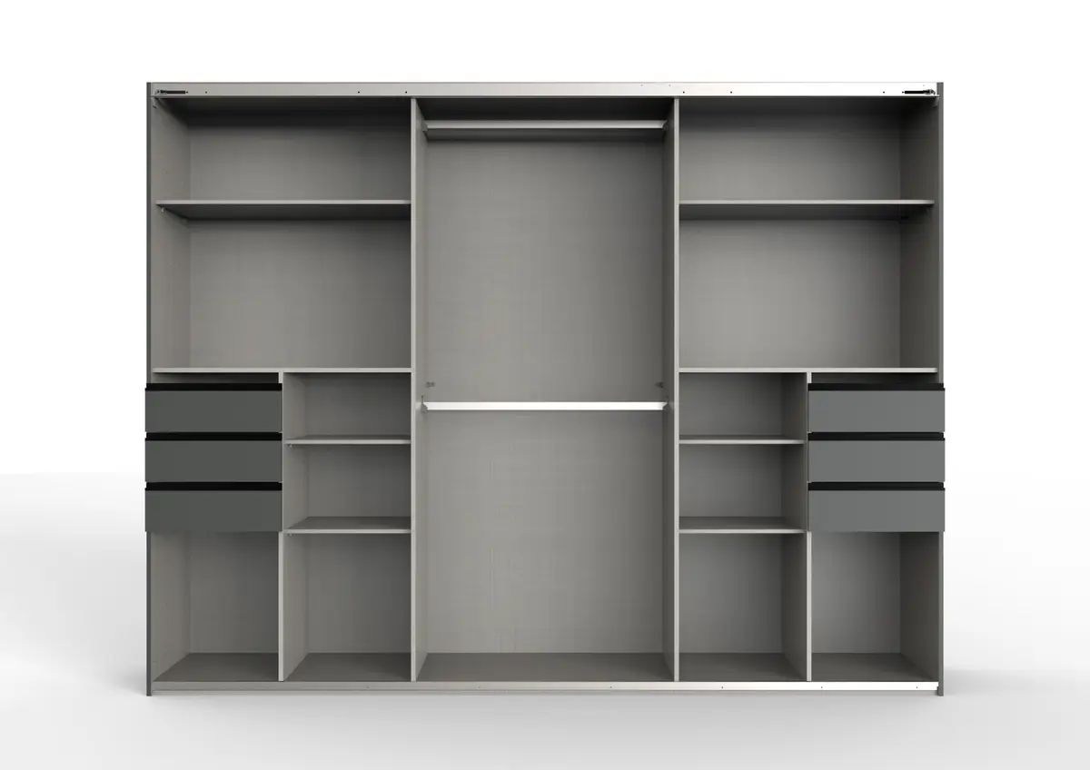 Wimex Schwebetürenschrank Tilburg 270cm Grau/Graphit | Grau