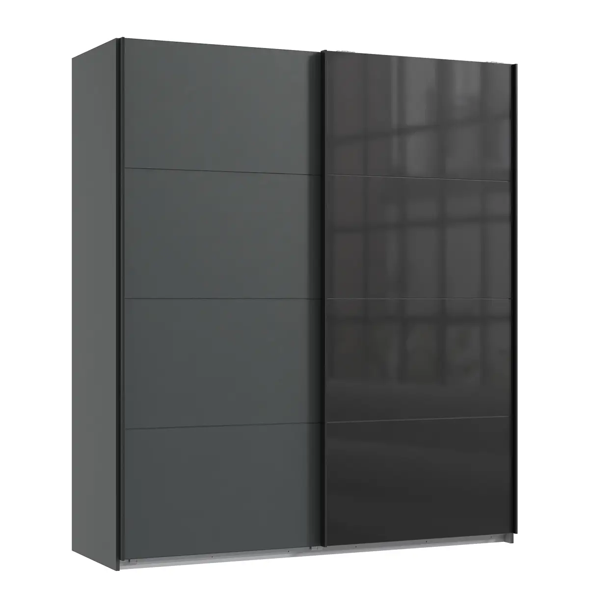 Schwebetürenschrank Tilburg 225cm Grau/Graphit | Grau
