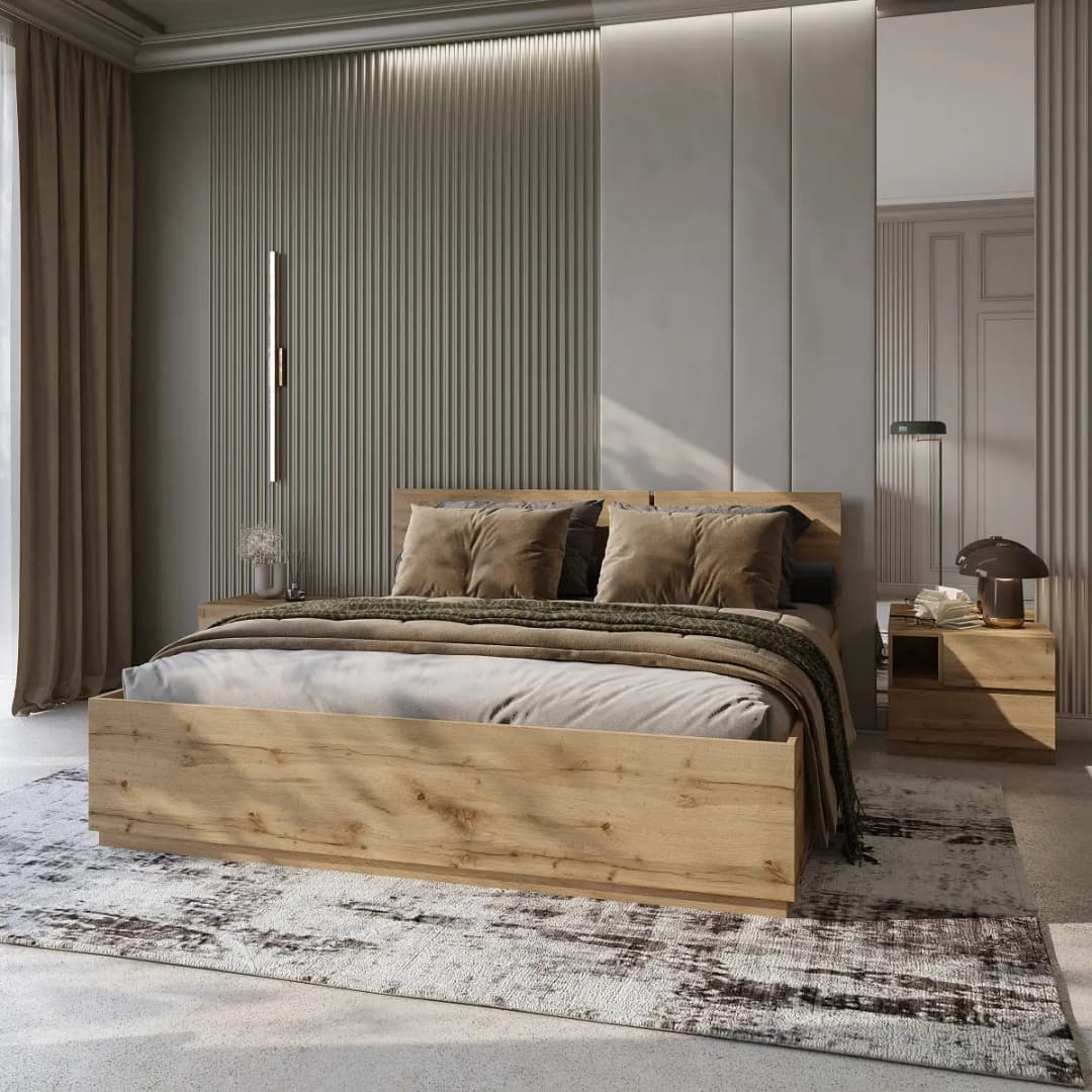 loftscape Bettgestell 180 x 200cm | Holztöne