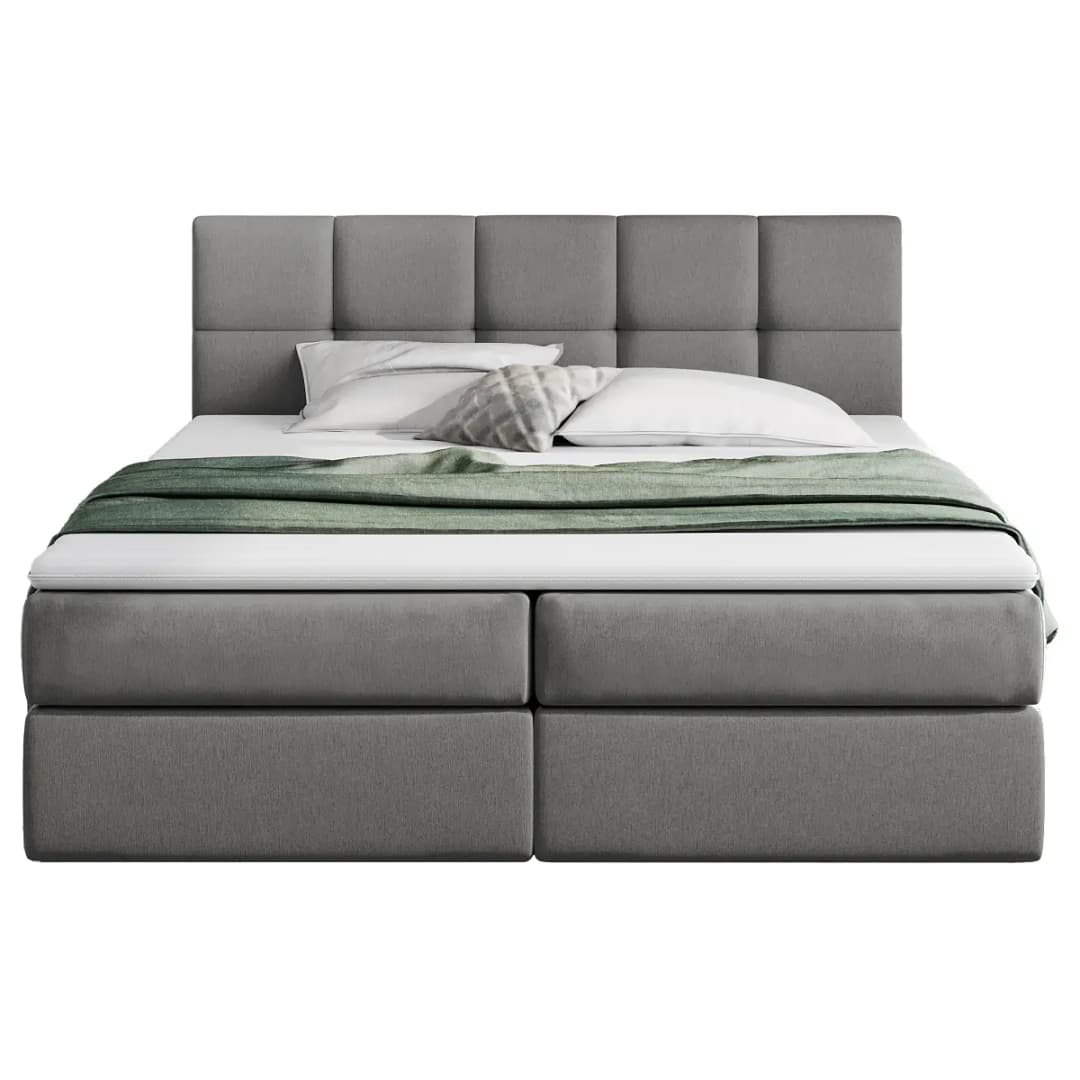 Boxbett Sunook 180 x 200cm Microfaser Loek Grau | Grau