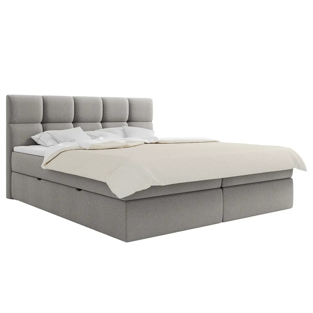 Boxbett Sunook 180 x 200cm Strukturstoff Cully Grau | Grau