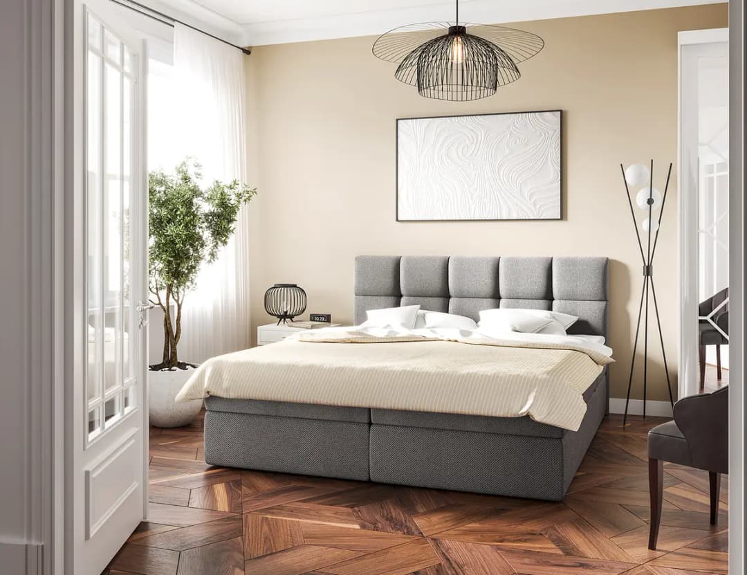 Boxbett Sunook 180 x 200cm Strukturstoff Cully Grau | Grau