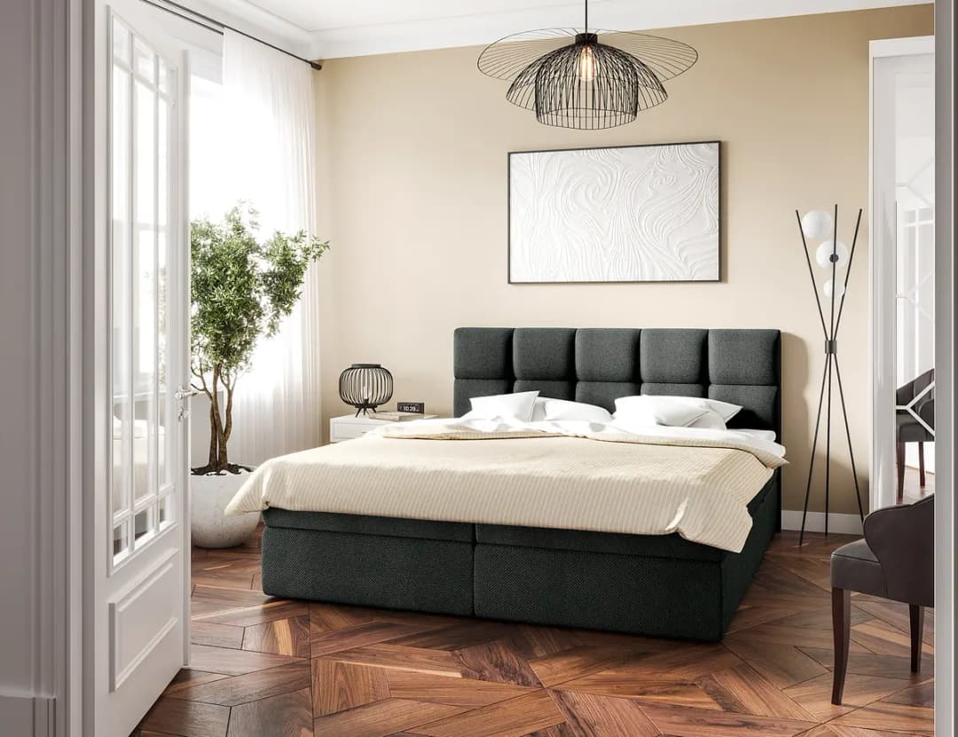Boxbett Sunook 140 x 200cm Strukturstoff Cully Grau | Grau