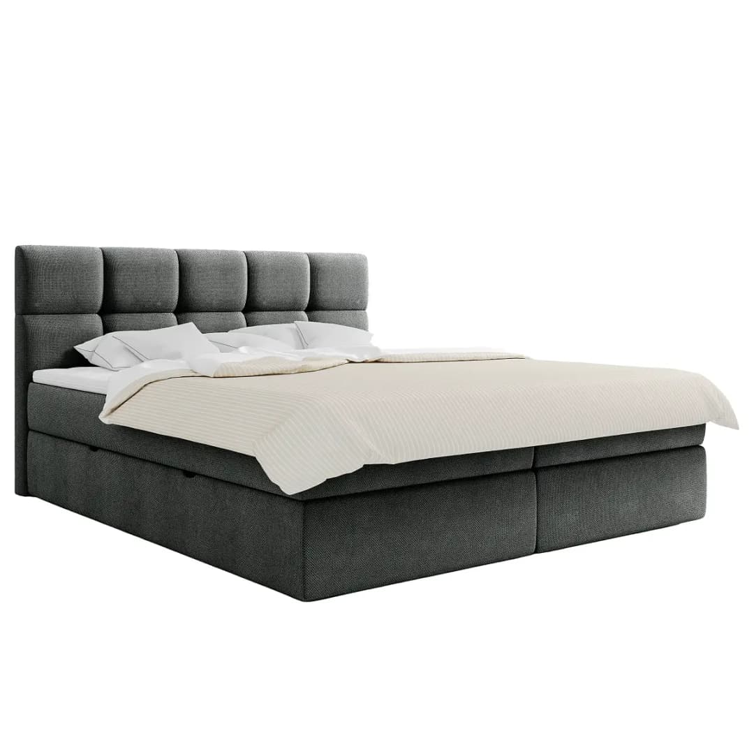 Mørteens Boxbett Sunook 160 x 200cm Strukturstoff Cully Anthrazit