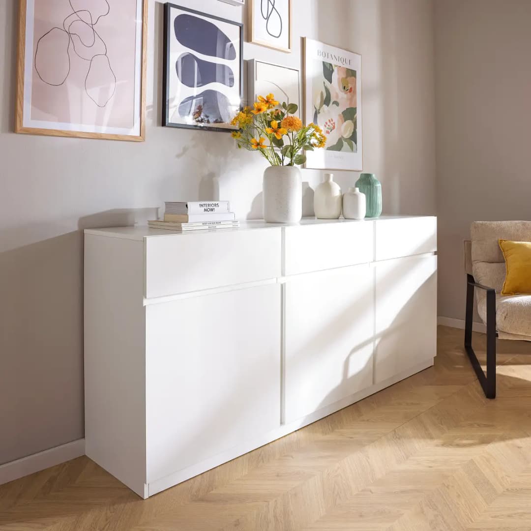 Sideboard 180cm Weiß/Weiß | Weiß