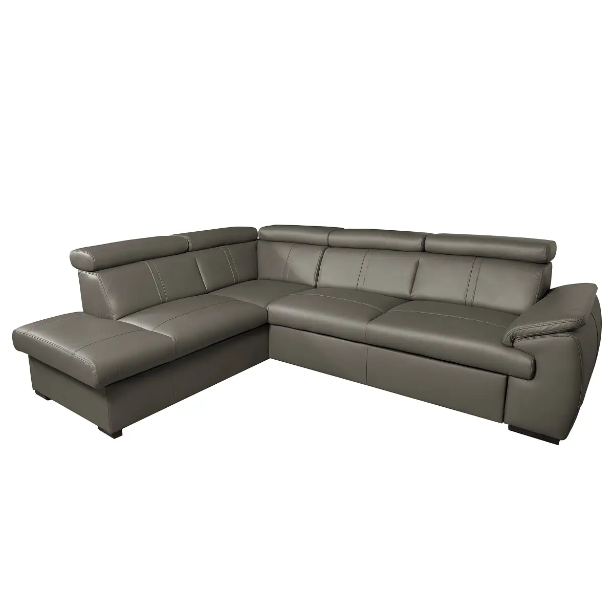 loftscape Ecksofa mit Schlaffunktion Typ A Grau/Sahara Echtleder Mabel
