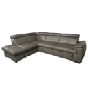 loftscape Ecksofa mit Schlaffunktion Typ A Grau/Sahara Echtleder Mabel