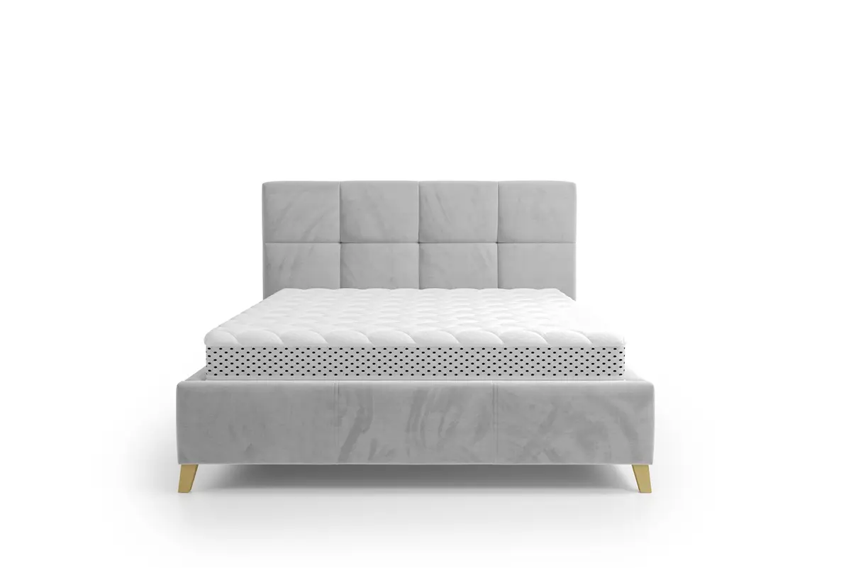 Polsterbett Cadwell 180 x 200cm Samt Fraya Grau/Silber/Grau