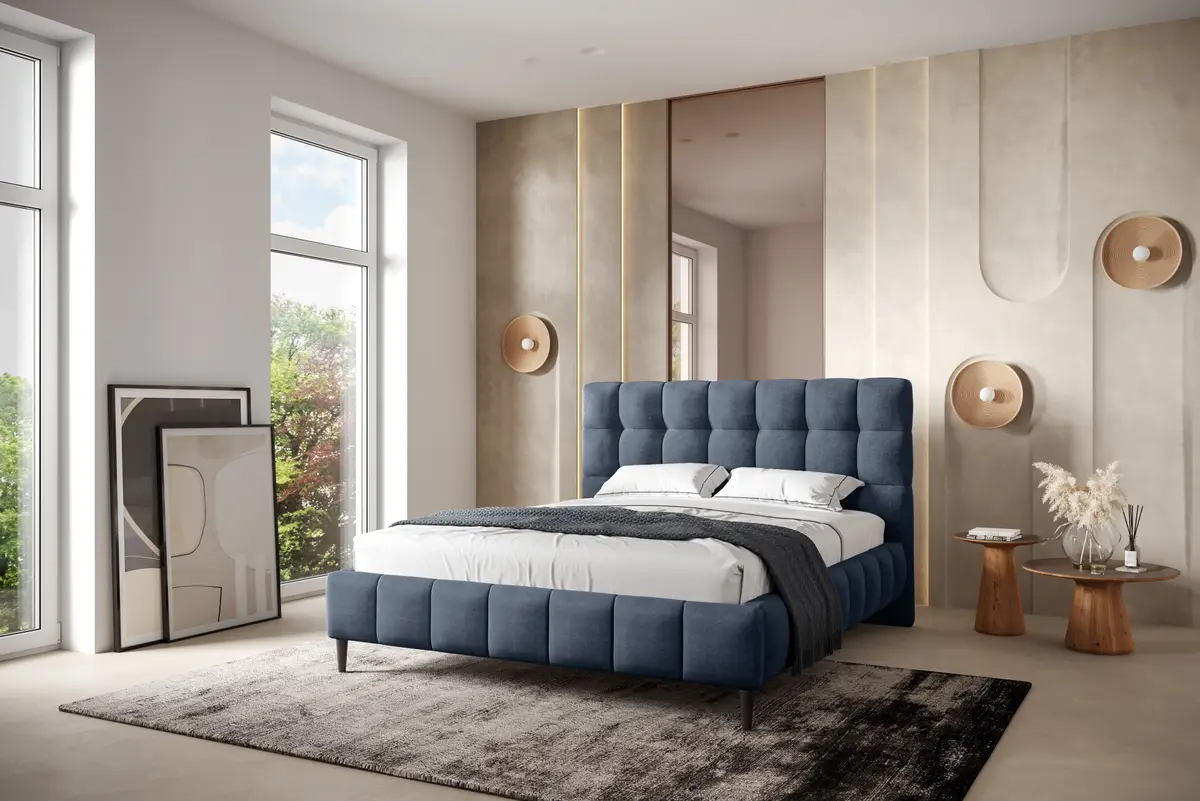 loftscape Polsterbett Bayless mit Bettkasten | Blau