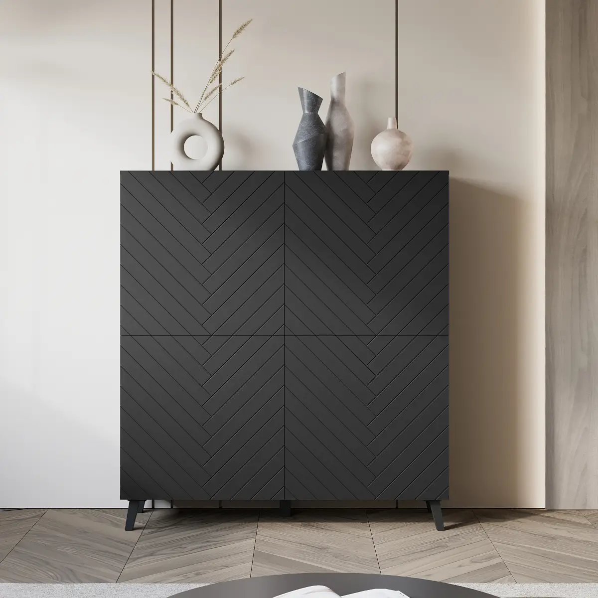 Highboard Orrock | Schwarz