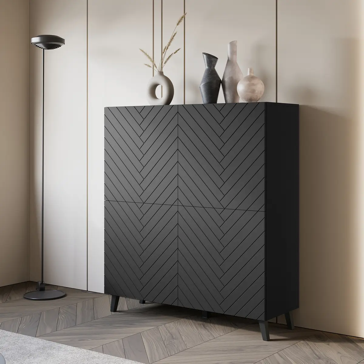 Highboard Orrock | Schwarz