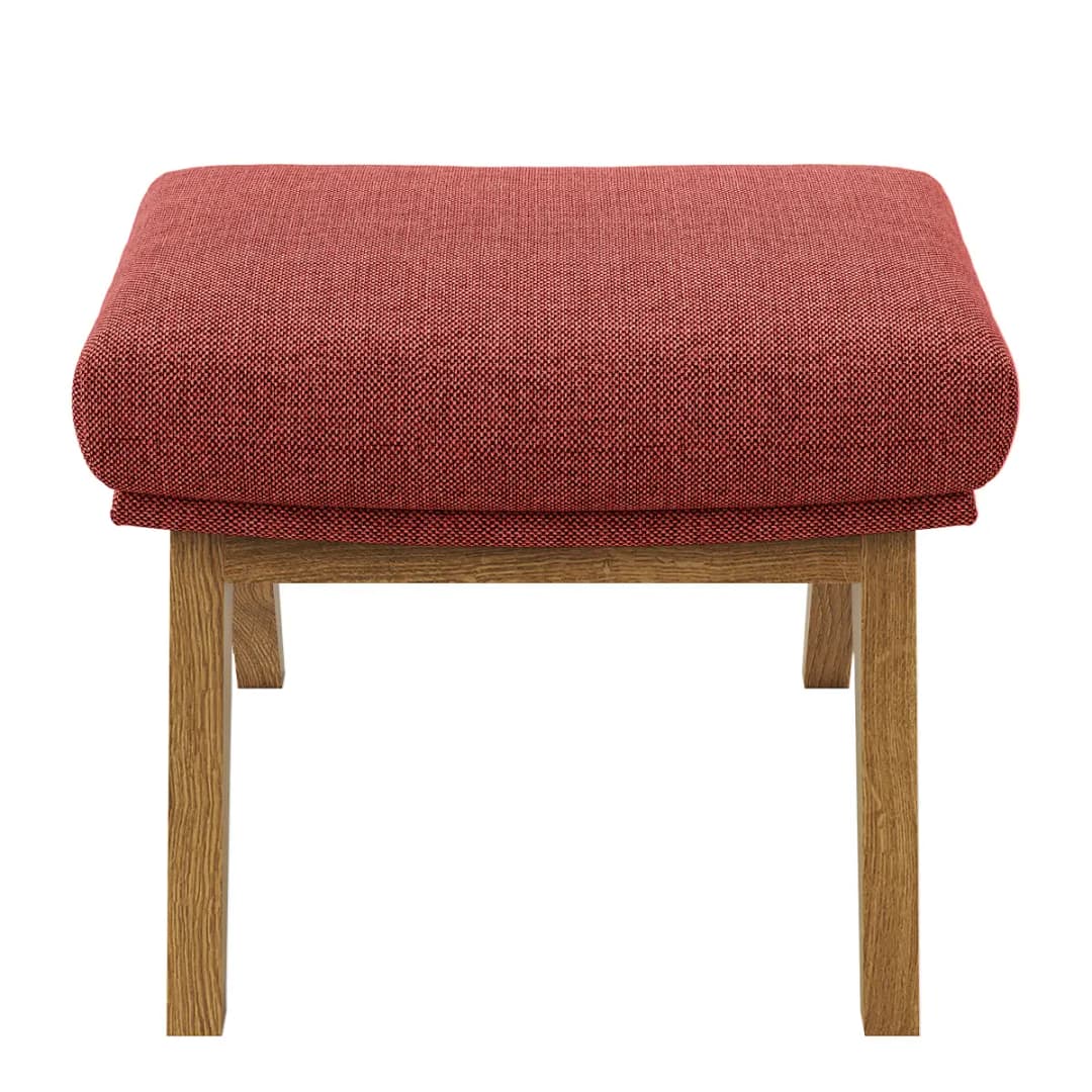 Hocker mit Holzfüßen | Rot