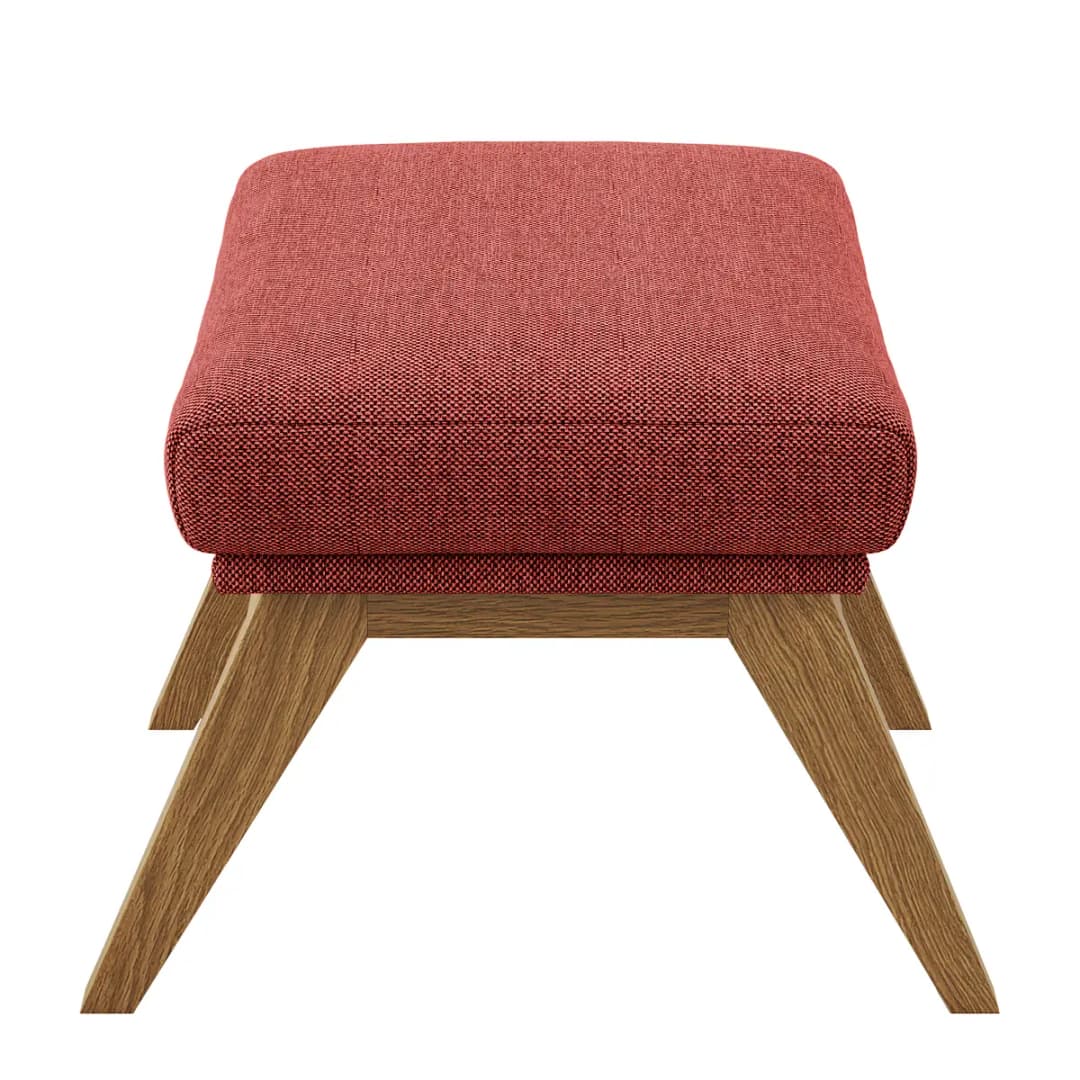 Hocker mit Holzfüßen | Rot