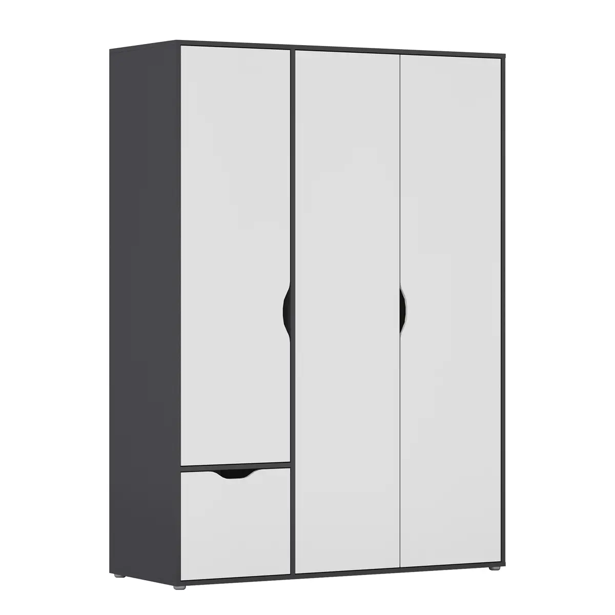 rauch Blue Drehtürenschrank 140cm Grau/Alpinweiß/Graumetallic Comfort