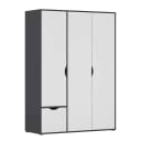 rauch Blue Drehtürenschrank 140cm Grau/Alpinweiß/Graumetallic Comfort