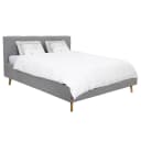 Polsterbett Rossva 160 x 200cm Webstoff Auli Grau mit | Grau
