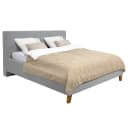 Polsterbett Miilet 180 x 200cm Cordstoff Onika Grau Eiche | Grau