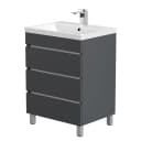 Standwaschtisch Fellini 60cm Grau/Graphit | Grau