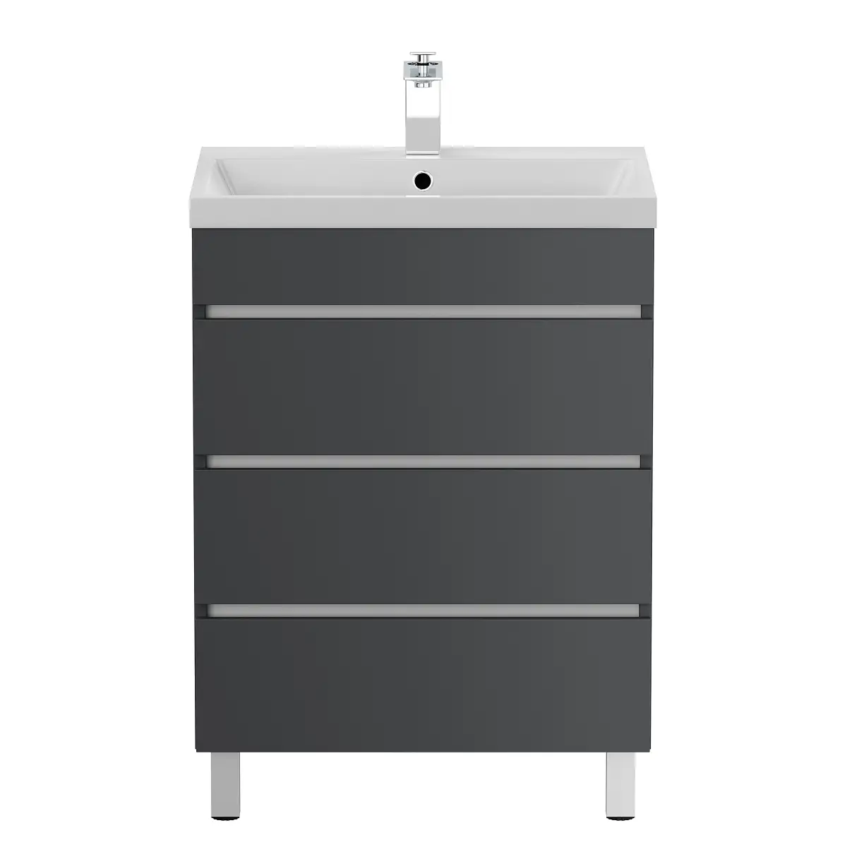 Standwaschtisch Fellini 60cm Grau/Graphit | Grau