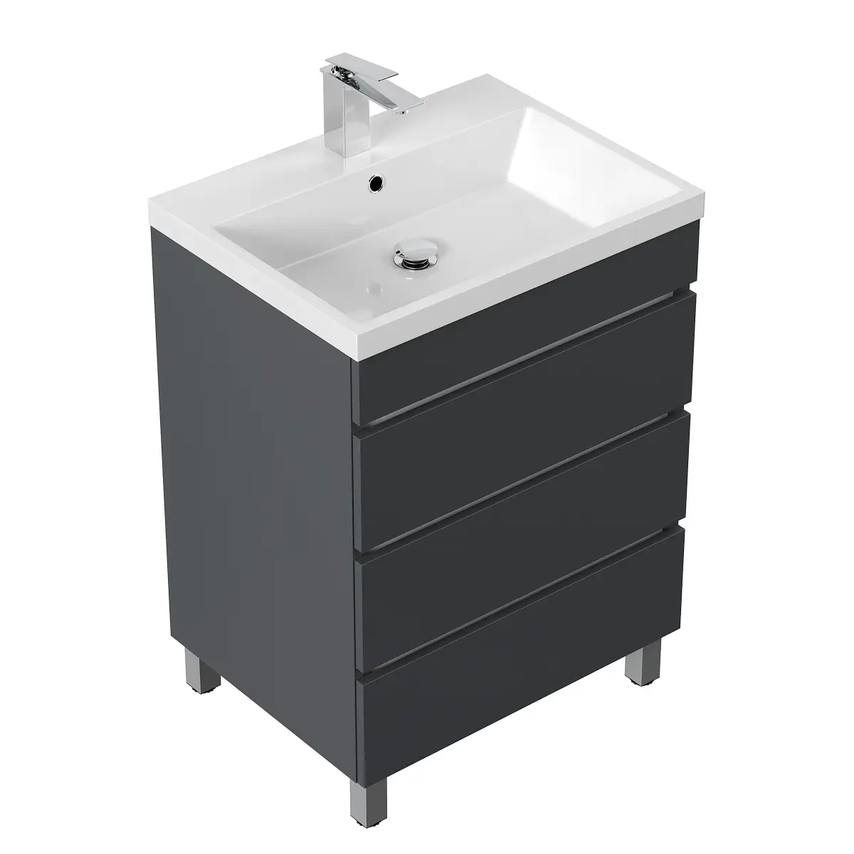 Standwaschtisch Fellini 60cm Grau/Graphit | Grau