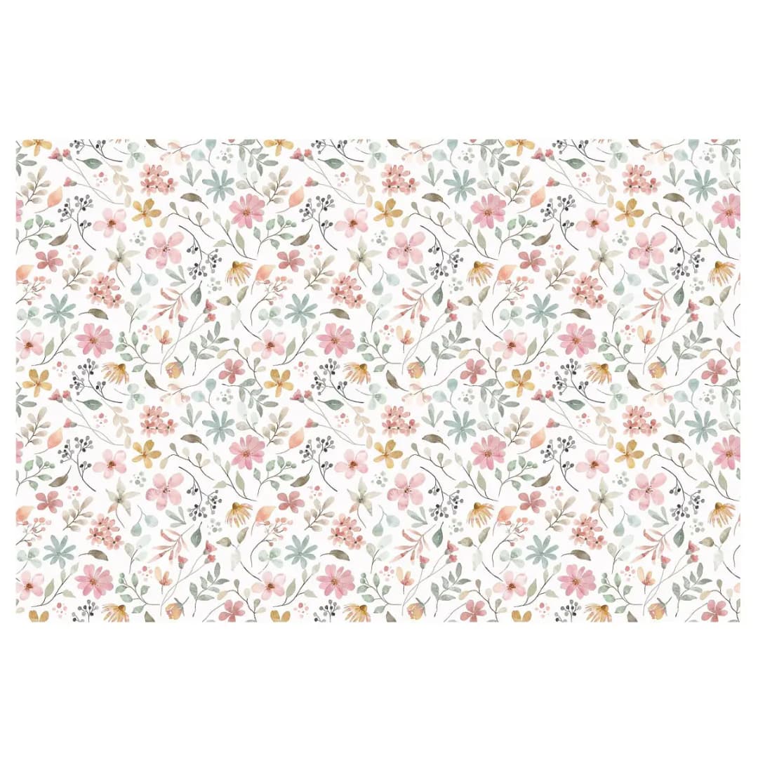 Fototapete Blumen Muster Aquarell | Mehrfarbig