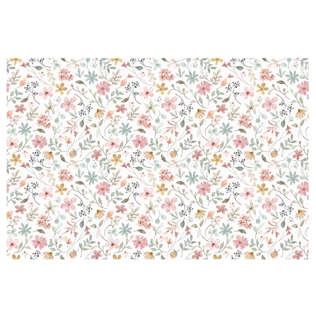 Fototapete Blumen Muster Aquarell | Mehrfarbig