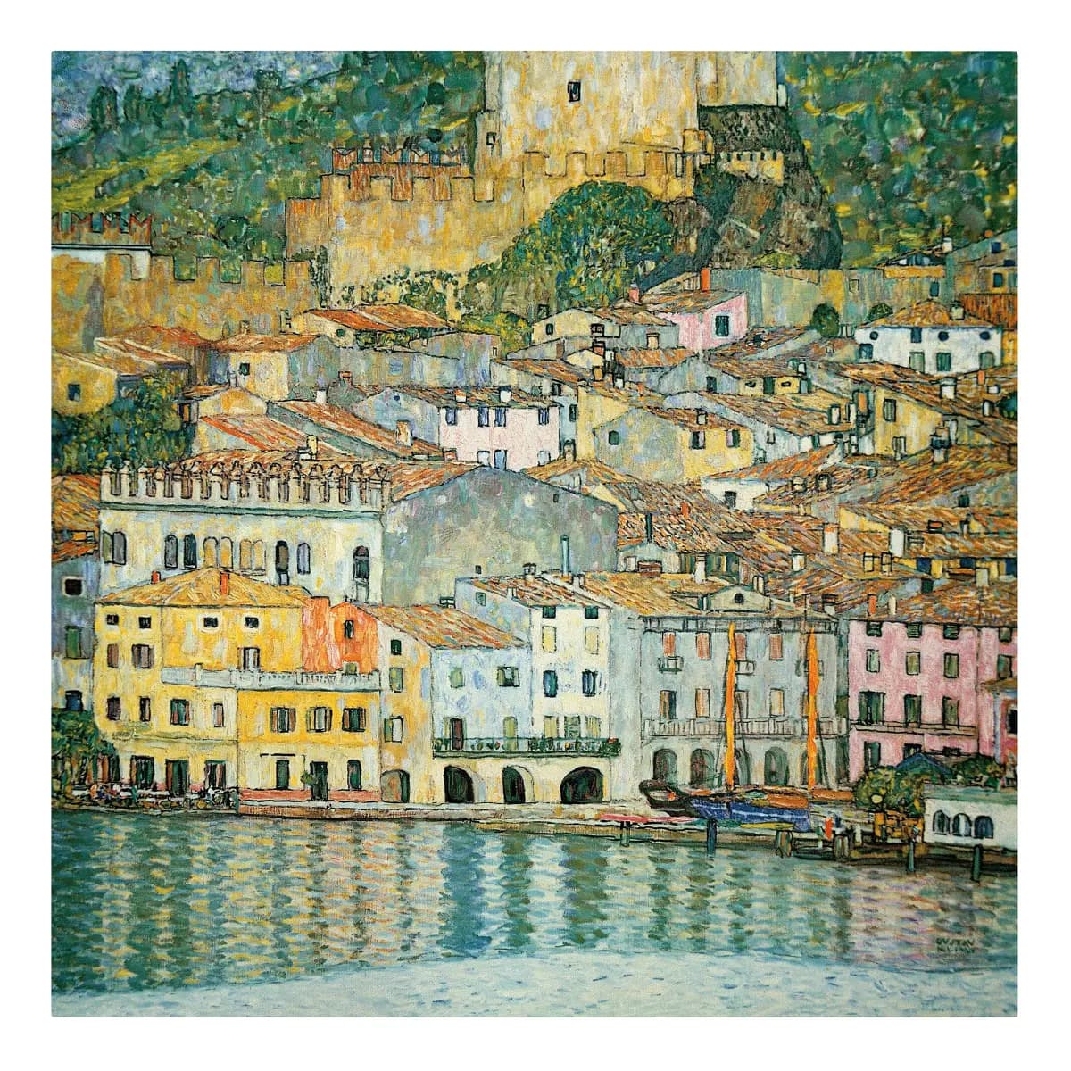 Leinwandbild Malcesine am Gardasee | Mehrfarbig