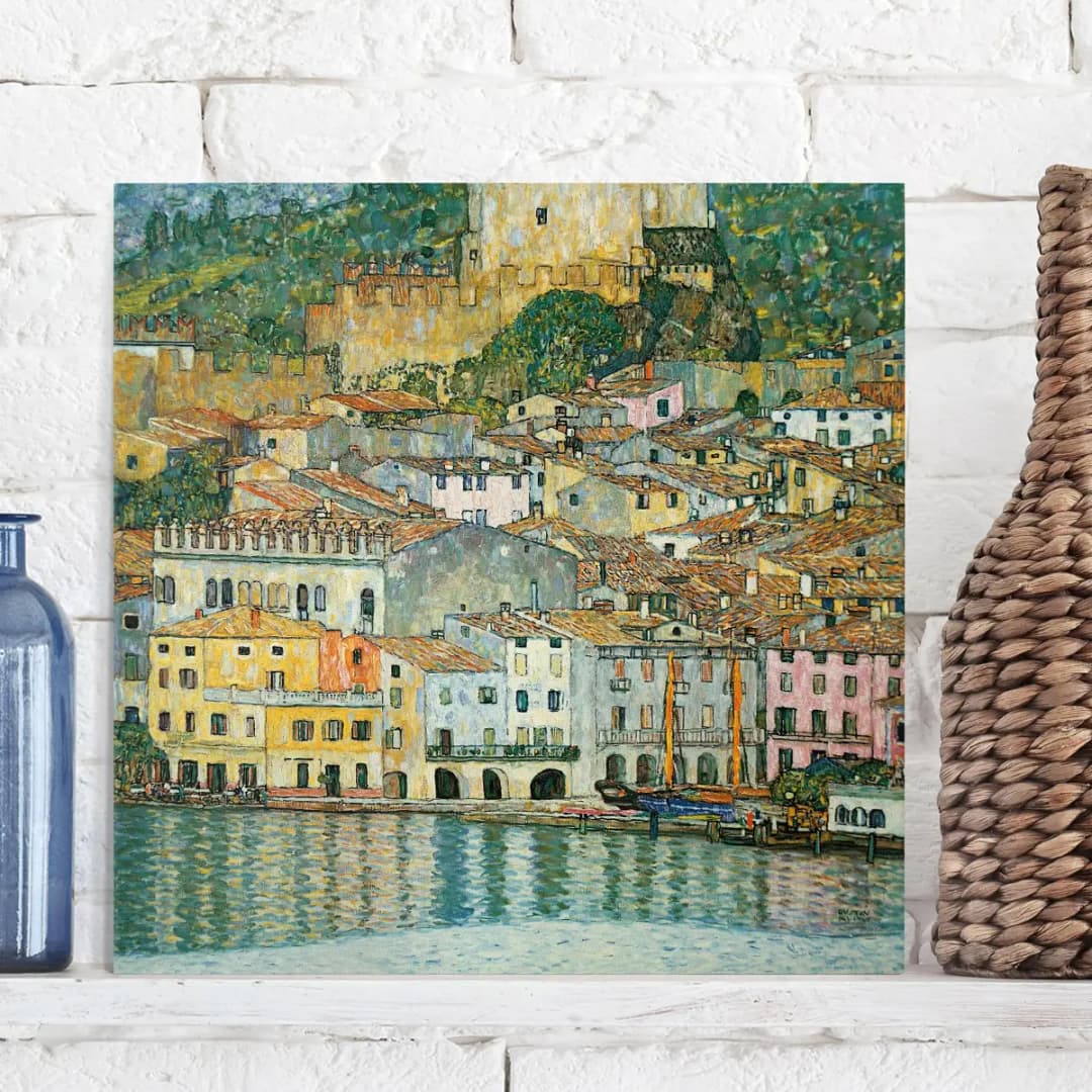 Leinwandbild Malcesine am Gardasee | Mehrfarbig
