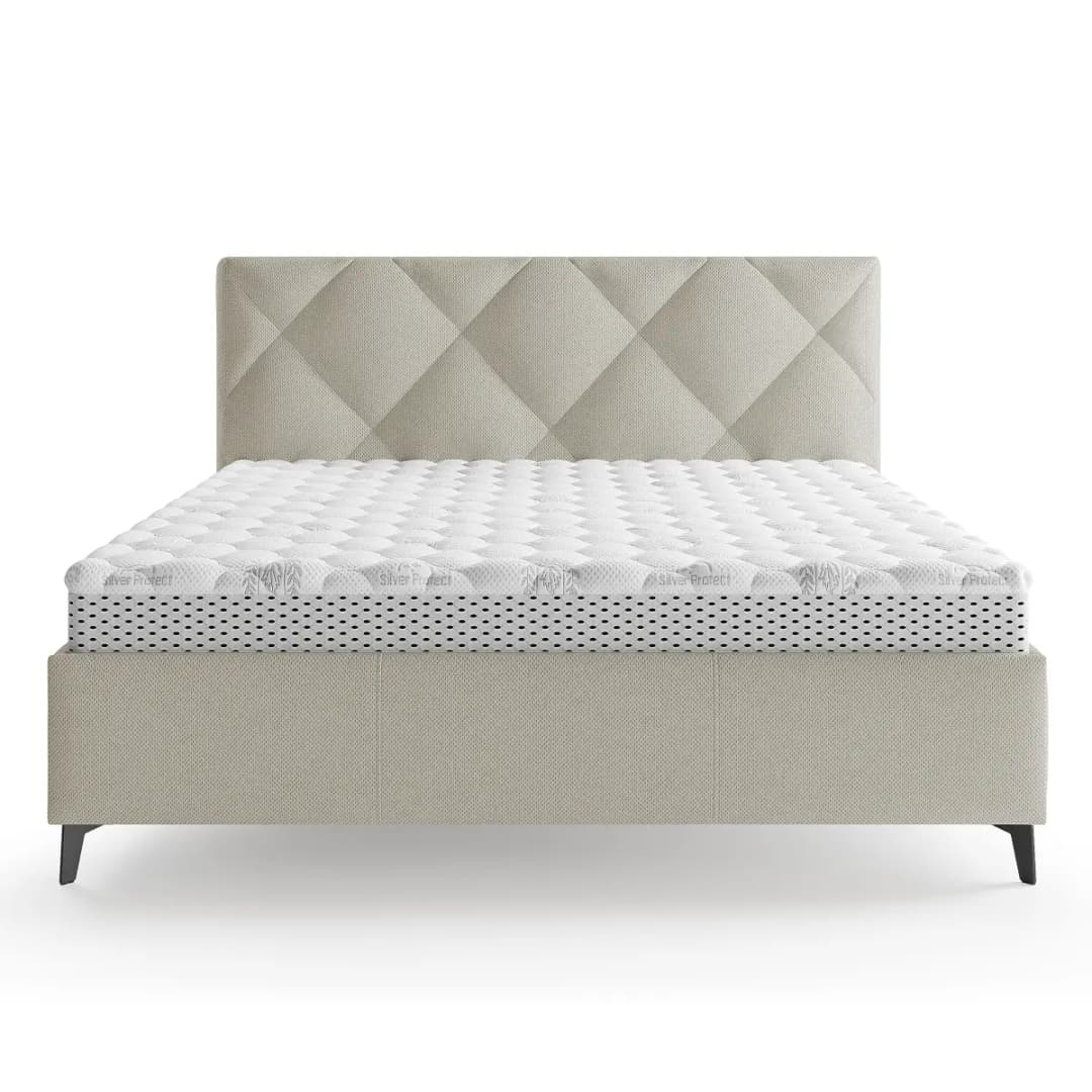 Polsterbett Atherley 160 x 200cm Strukturstoff Cully Beige