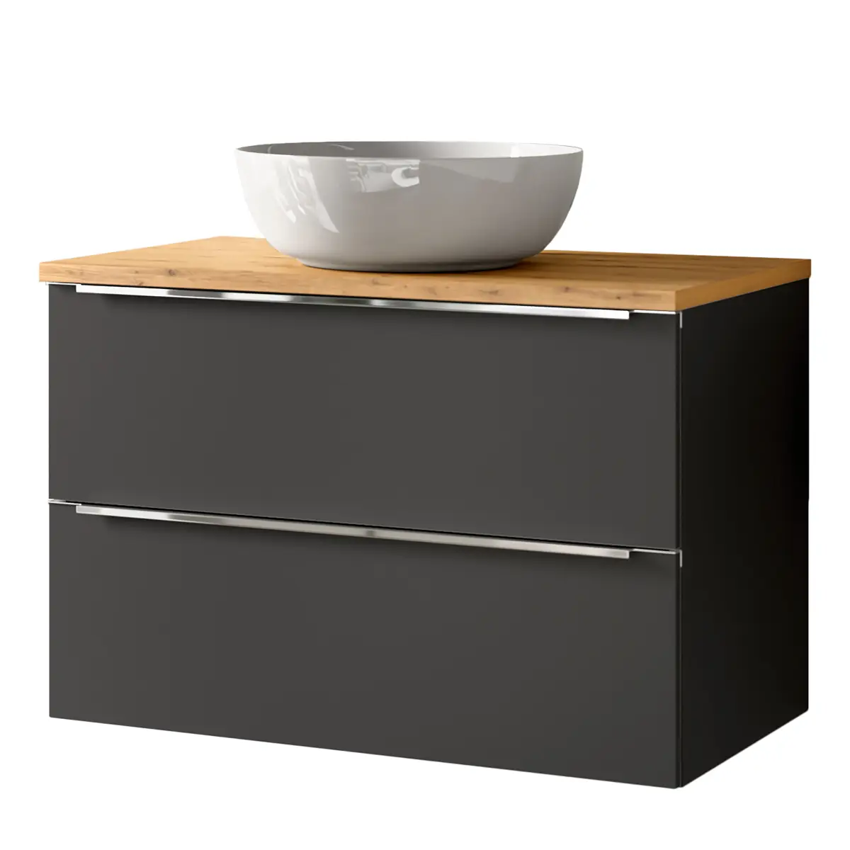 loftscape Waschtisch Variante C 80cm Grau/Anthrazit | Grau