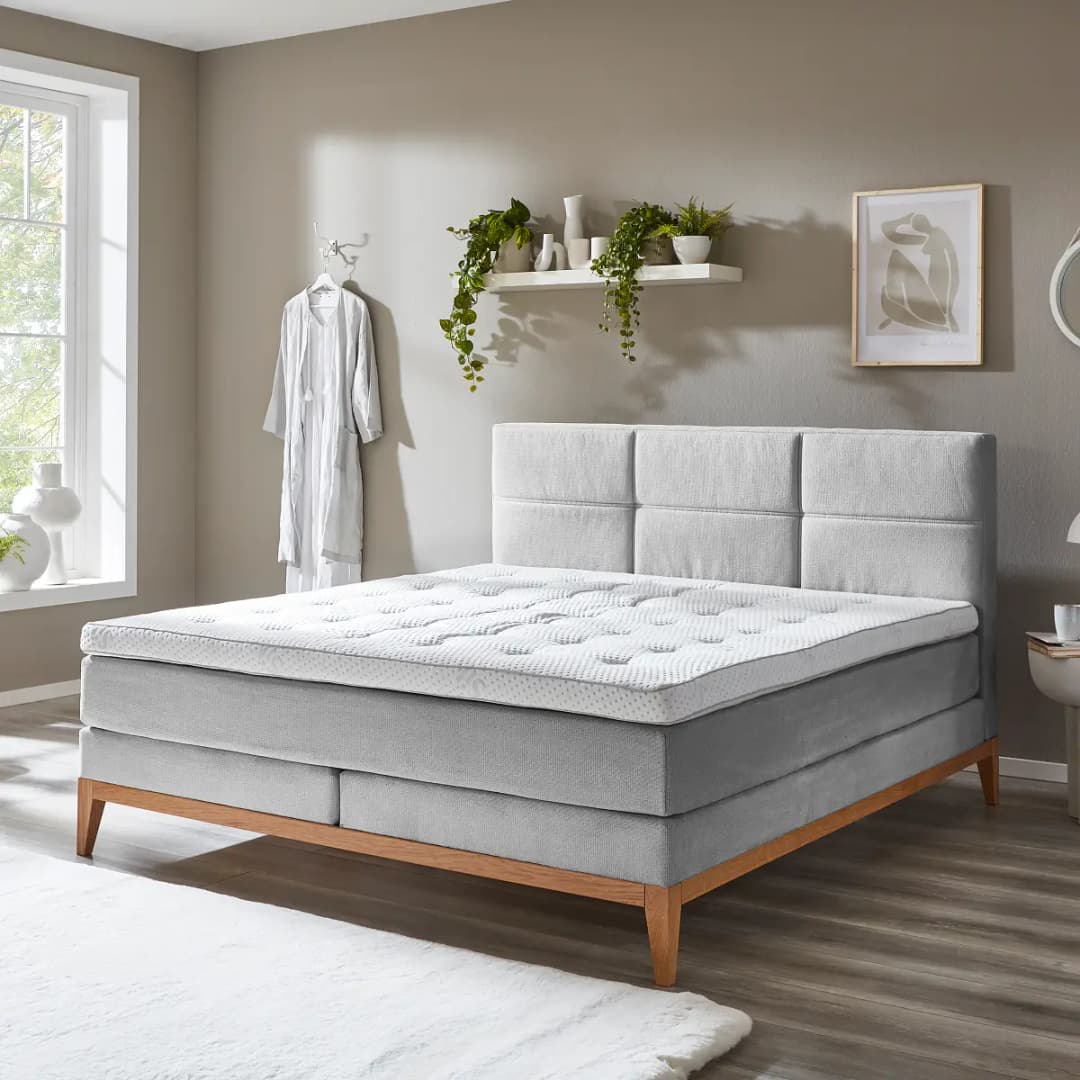 Boxspringbett Flenta 180 x 200cm | Grau