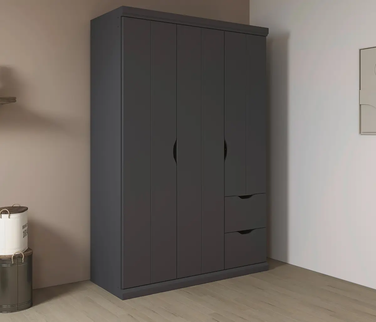 Kleiderschrank Frieda | Grau