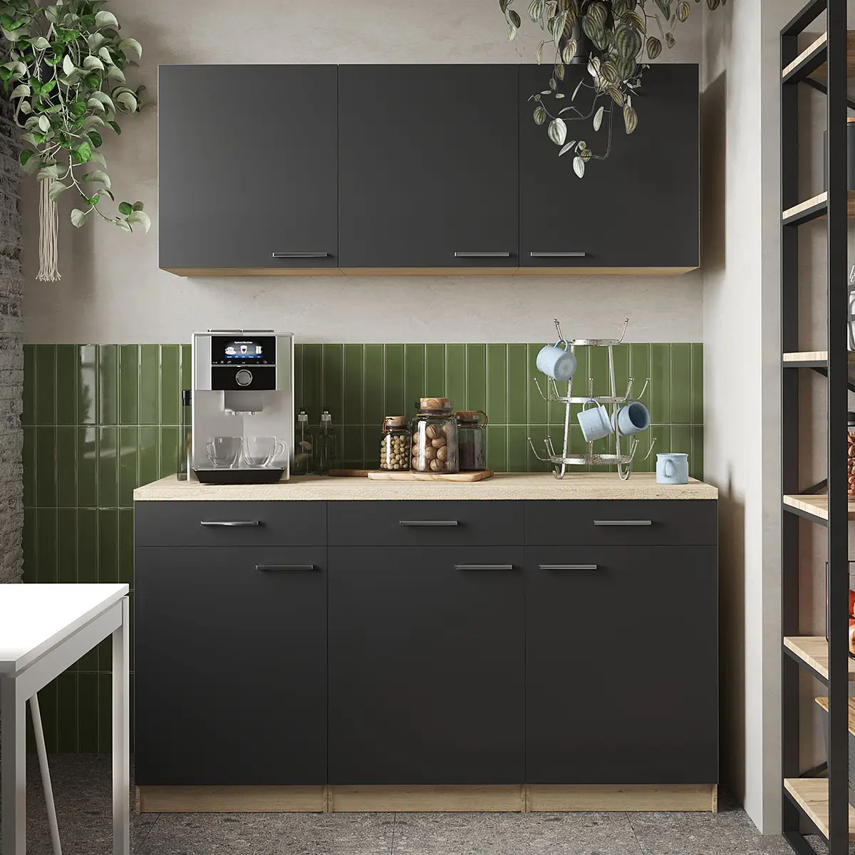 Singleküche Merle Kombi E | Schwarz