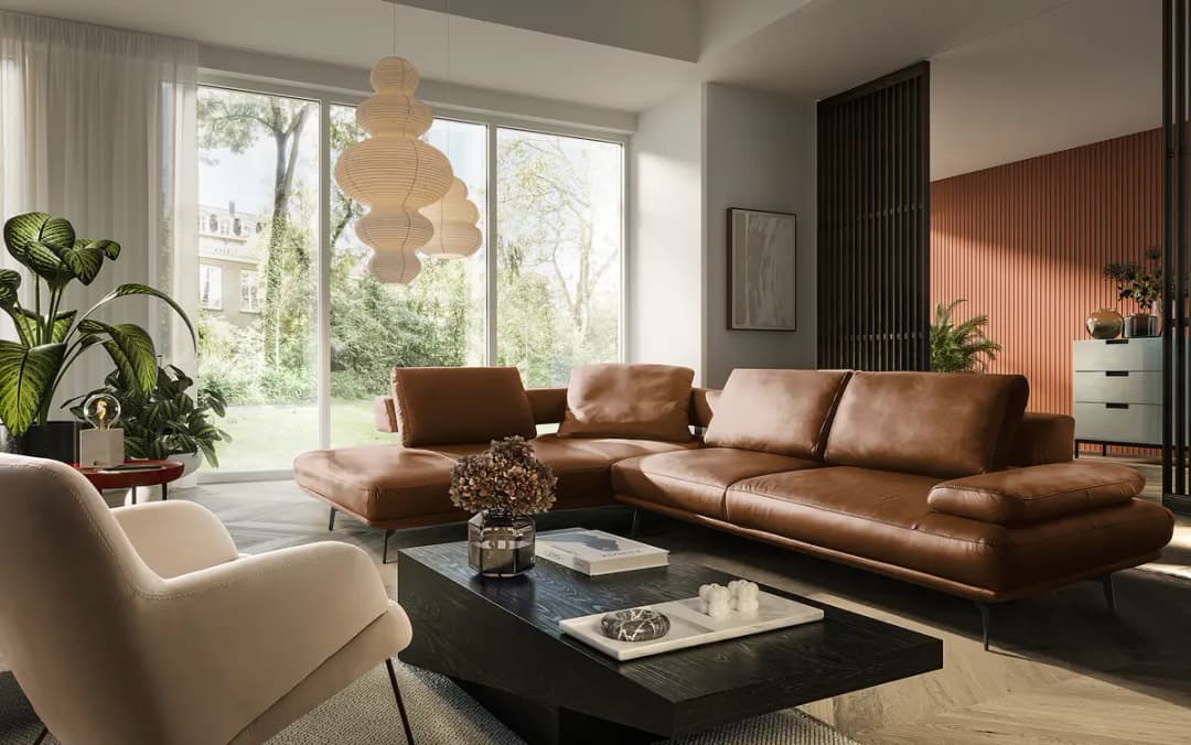 Ecksofa DERMO | Braun