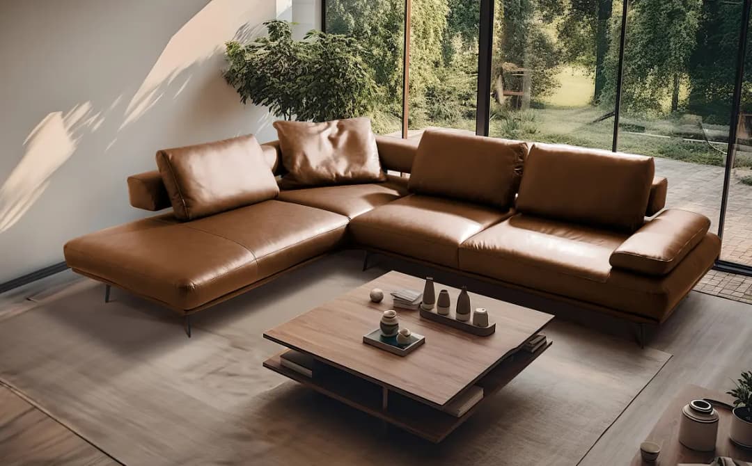 Ecksofa DERMO | Braun