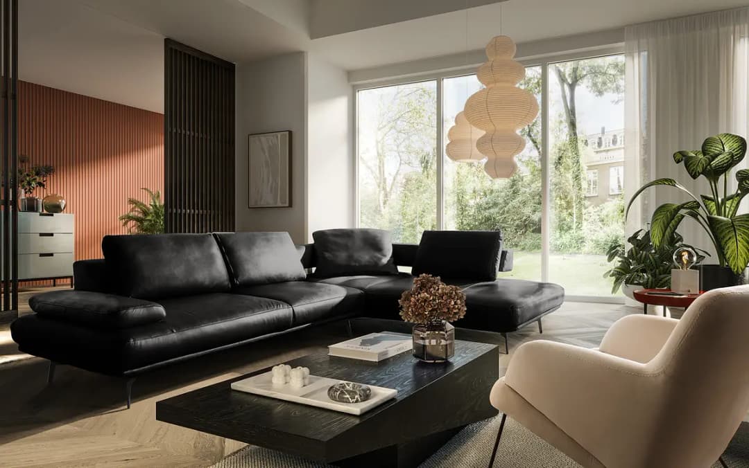Ecksofa DERMO | Schwarz