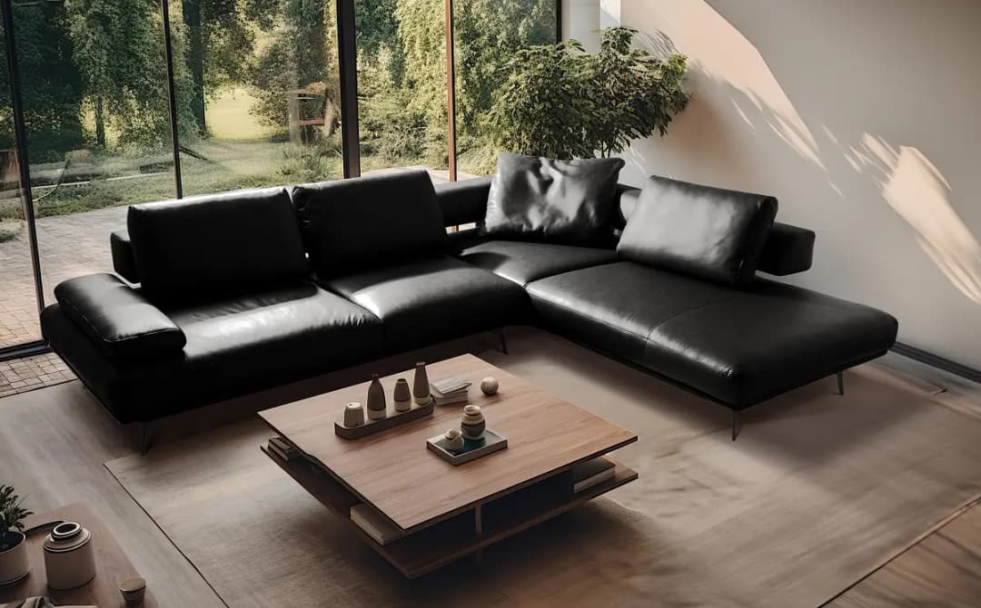 Ecksofa DERMO | Schwarz