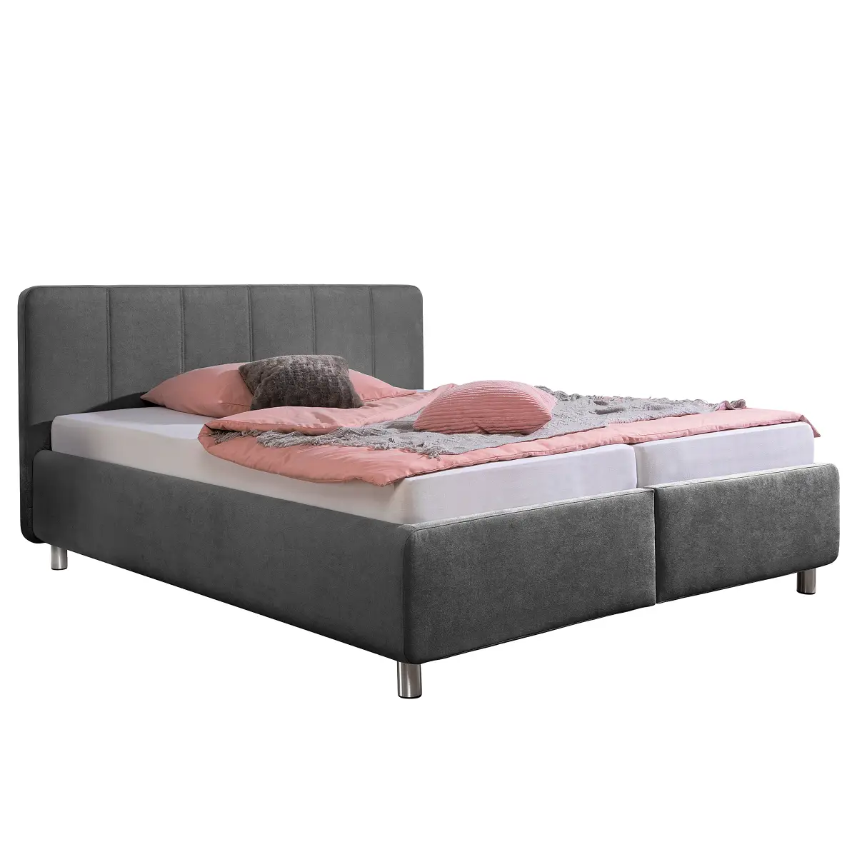 loftscape Polsterbett Jorcani mit Matratze 180 x 200cm | Grau