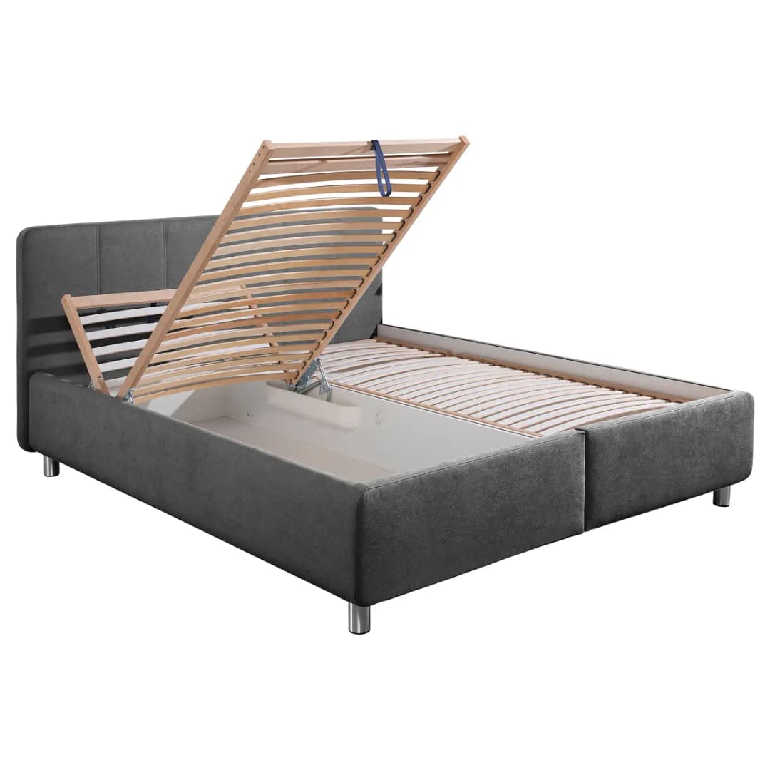 loftscape Polsterbett Jorcani mit Matratze 180 x 200cm | Grau
