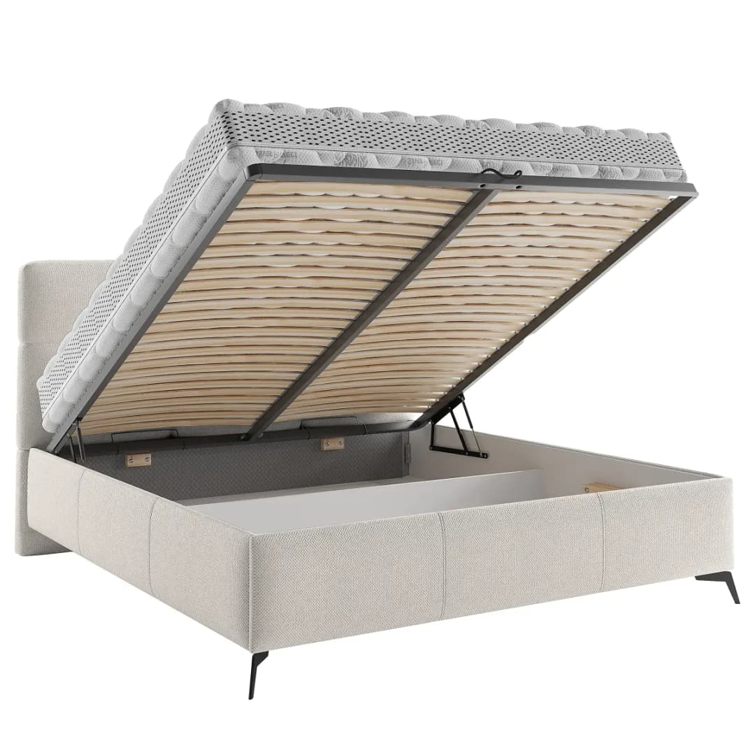 Loftscape Polsterbett Addoson 140 x 200cm Strukturstoff Cully Weiß