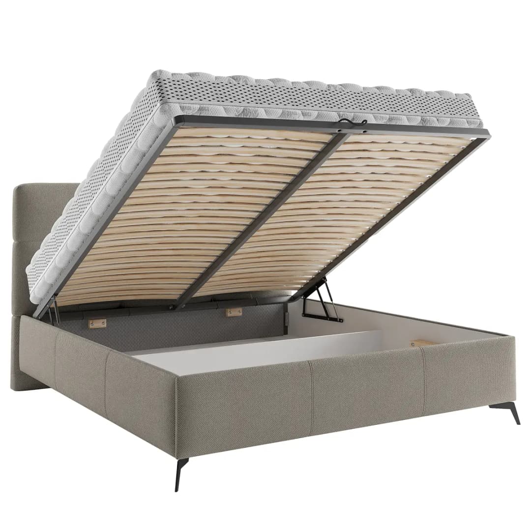 loftscape Polsterbett Addoson 140 x 200cm Strukturstoff Cully Hellgrau