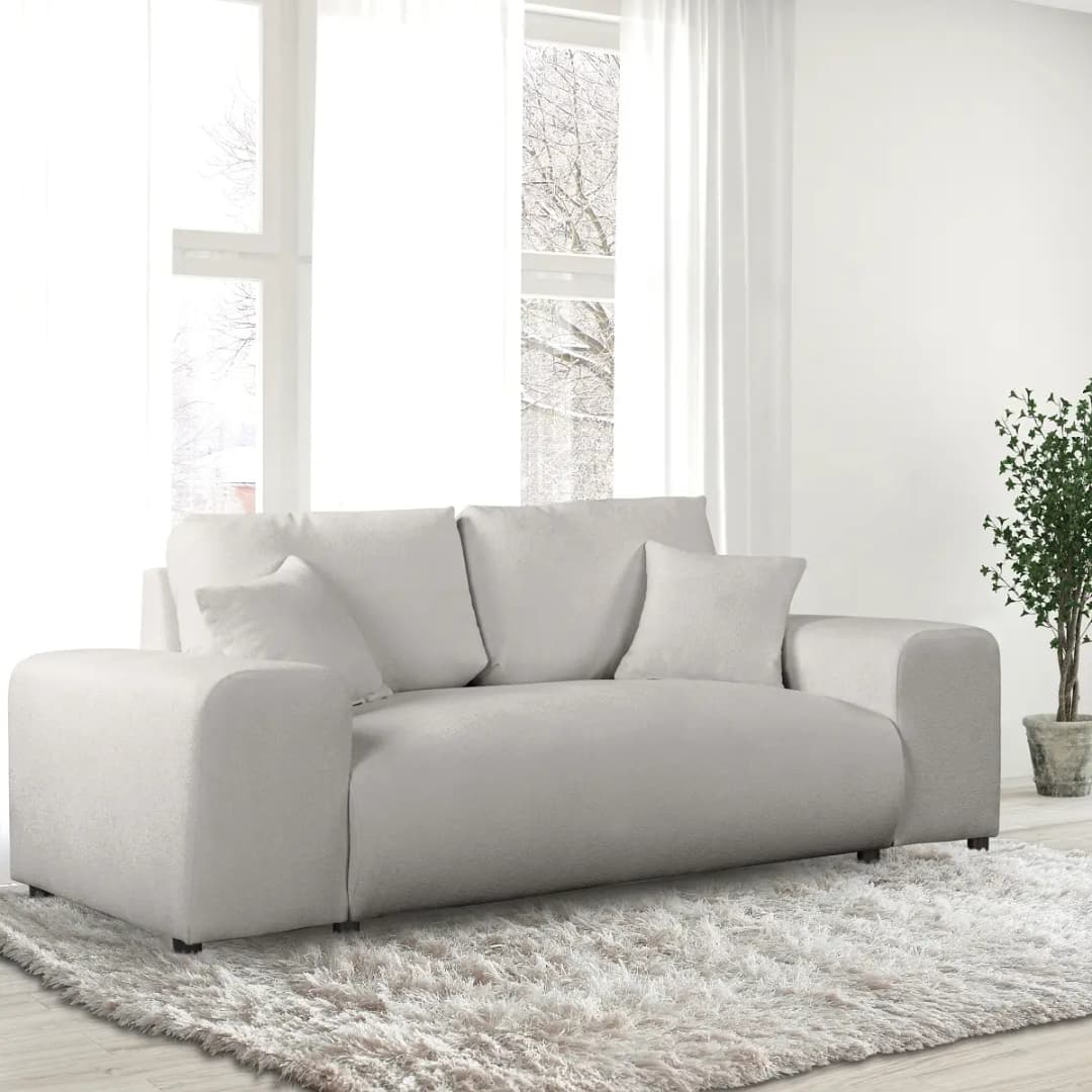 Fredriks 2-Sitzer Sofa Grau Bouclé Stoff Sideri | Grau