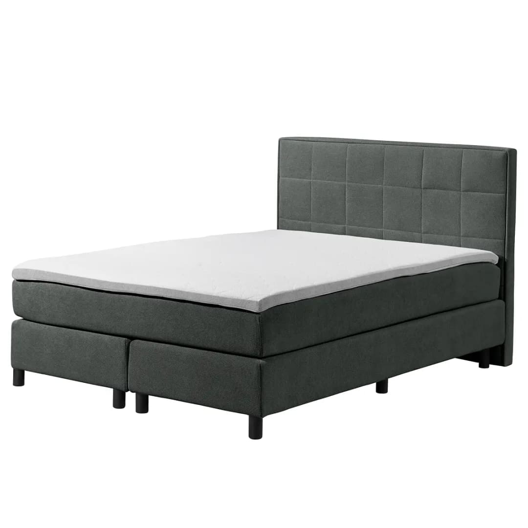 Boxbett Kalyango 140 x 200cm Strukturstoff Cully Grau | Grau