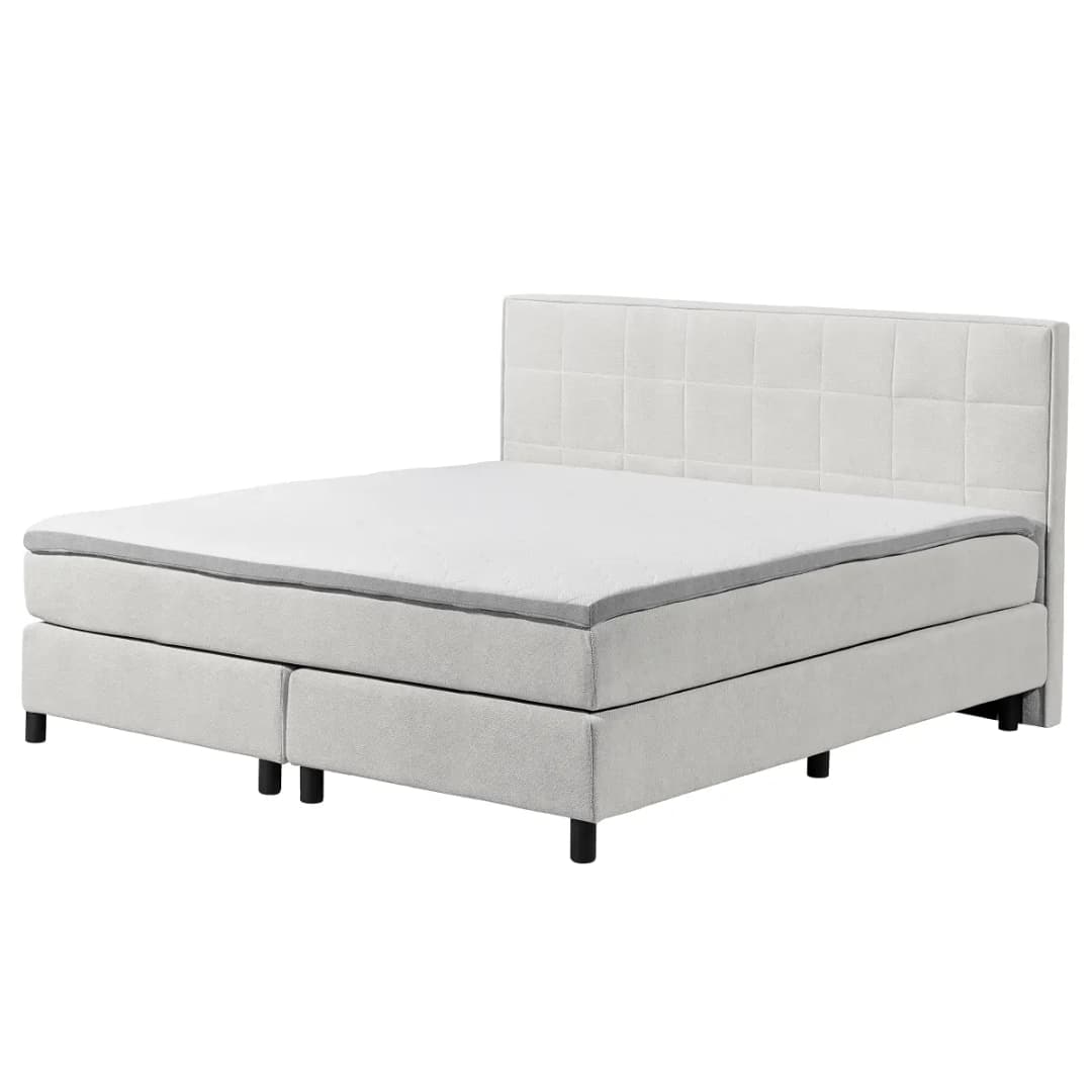 Boxbett Kalyango 180 x 200cm Strukturstoff Cully Grau | Grau